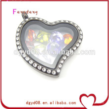 Hot selling floating locket pendant silver glass lockets wholesale